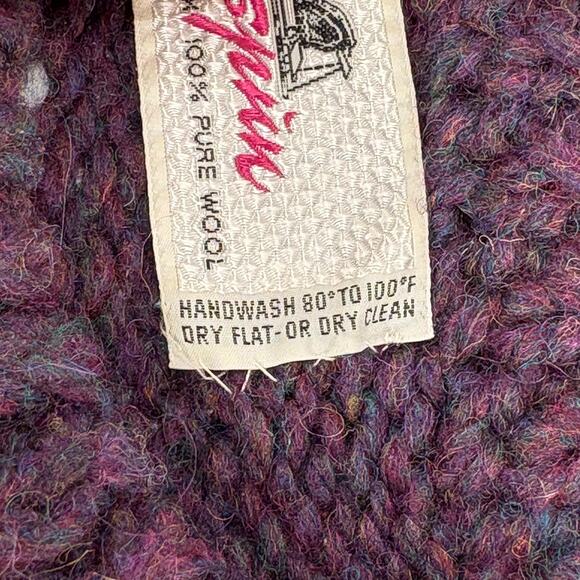 VTG Danspin Wool Fair Aisle Cable Sweater Handknit MED LG Chunky Knit Grandma - Picture 4 of 10
